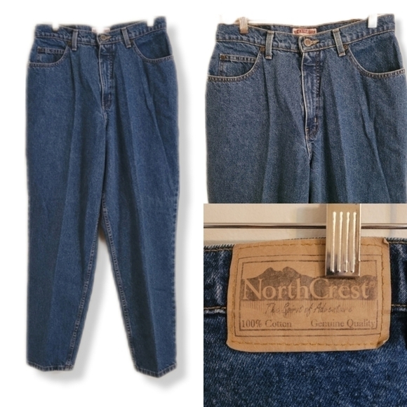Vintage 80s High Rise Tapered Mom Medium Wash Jean Size 28 - Picture 1 of 11